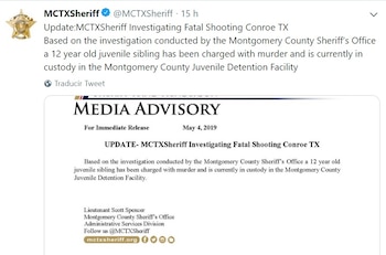 La familia de los niños describió lo ocurrido como una tragedia indescriptible (Foto: Twitter @MCTXSheriff)