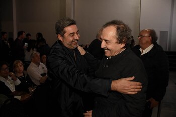 El presidente de Boca, Daniel Angelici, y Ricardo Alfonsín