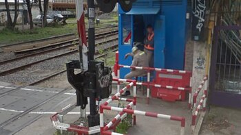 El cruce del tren Sarmiento