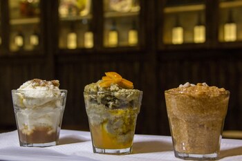 Trío de mousses de arroz