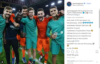 La celebración de Gazzaniga en