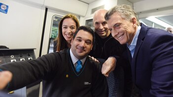 Mauricio Macri junto a María