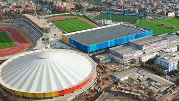 Vista aérea de la Villa Panamericana instalada en la capital de Perú