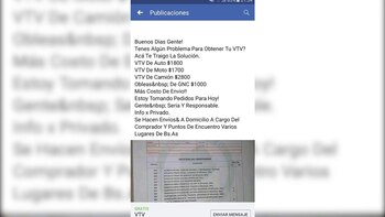 El aviso publicado en la