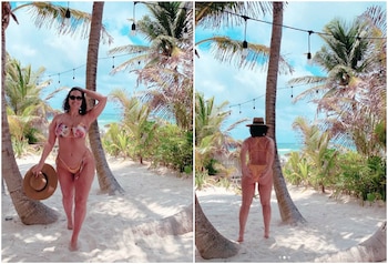 Junto a su madre, Linda,