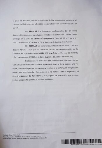 La condena por lesiones graves