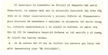 Párrafo del escrito del coronel