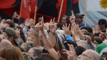 La militancia cantó contra Mauricio