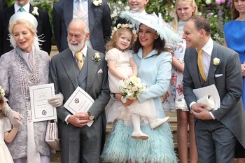 El príncipe Michael de Kent junto a su mujer, Sophie Winkleman y Lord Frederick Windsor, hermano de Lady Gabriella