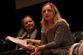 Nicola Costantino y Diana Maffia