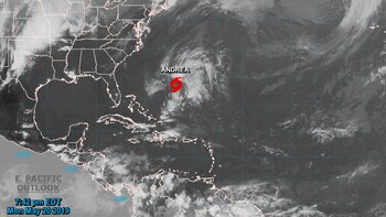 La ubicación de la tormenta