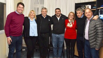 En Santa Cruz Alberto Fernández juntó al diputado Martín Pérez, la gobernadora Rosana Bertone, Walter Vuoto, Alicia Kirchner y su vicegobernador Pablo González (@MartinPerezTDF)