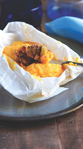 Tamales en papillote.