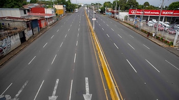 Las calles de Managua, vacías,