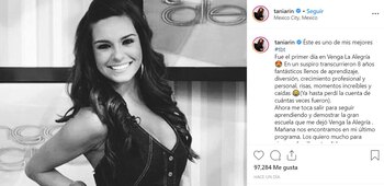 Tania Rincón se despidió en