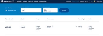 La información oficial del vuelo