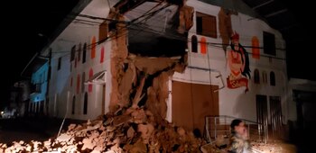 Un edificio destruido en la