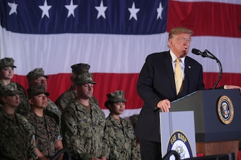 El presidente Trump durante el