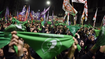Marcha durante la presentación del