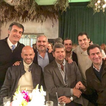 Esteban Bullrich con sus amigos Dietrich, Pablo Walter y Carlos Regazzoni, entre otros