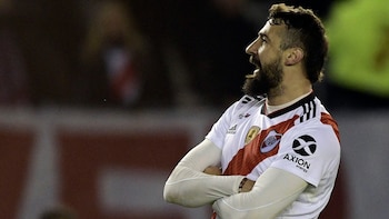 Lucas Pratto y un festejo