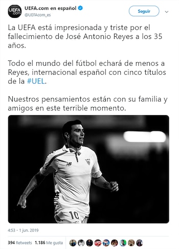 El posteo de la UEFA