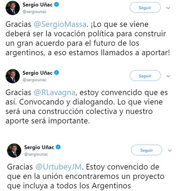 En las redes sociales, Uñac