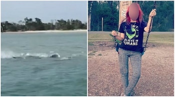 Paige Winter (derecha) se bañaba