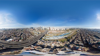 La ex Villa 31 vista desde el drone de Infobae