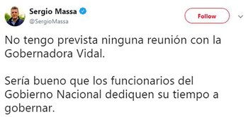 La desmentida que hizo Massa