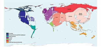 El mapa que indica los países más nombrados por @RealDonaldTrump. Realizado por Dr. Ben Hennig para Bodleian Libraries de la Universidad de Oxford.
