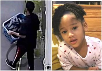 Videos de seguridad captaron Maleah cuando ingresó a la casa de Vence, además cuando él salió solo con su hijo pequeño y cargando una canasta con una bolsa negra el día de la desaparición de la niña de cuatro años Foto: Especial