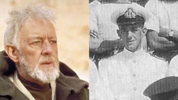 Alec Guinnes como Obi Wan Kenobi, y como marinero en la Royal Navy