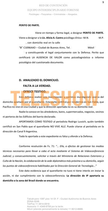El documento que Hermida presentó en Tribunales para pedir la nulidad de la causa que Juan Darthés le inició a Anita Co