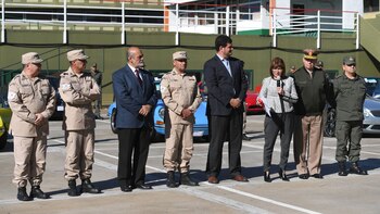 La ministra de Seguridad Patricia Bullrich y el subsecretario de Seguridad Eugenio Burzaco en la presentación del operativo