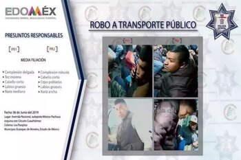 La identidad de los presuntos responsables del robo (Foto: Secretaria de Seguridad Pública del Estado de México)