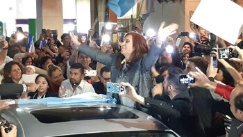 Cristina Kirchner en su llegada