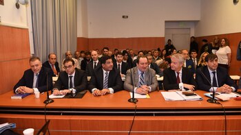 Los tres acusados en el inicio del juicio oral (Maximiliano Luna)