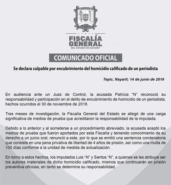 La Fiscalía informó sobre la
