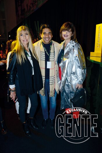 Virginia Elizalde y Coco Fernández –gerente de Producción de eltrece y Señales Artear–, de reencuentro con Araceli.