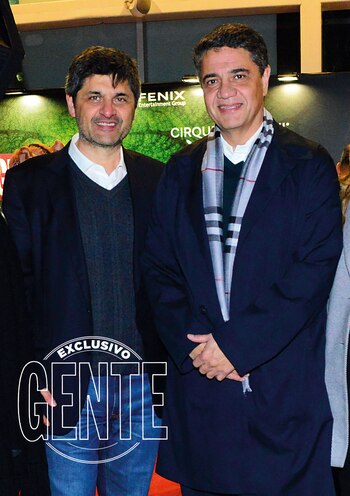 Marcelo Fígoli, dueño de Fénix Entertainment Group y promotor de Cirque du Soleil, junto a Jorge Macri, intendente de Vicente López.