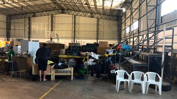 Uno de los centros que reciben evacuados en Uruguay (@EjercitoUy)