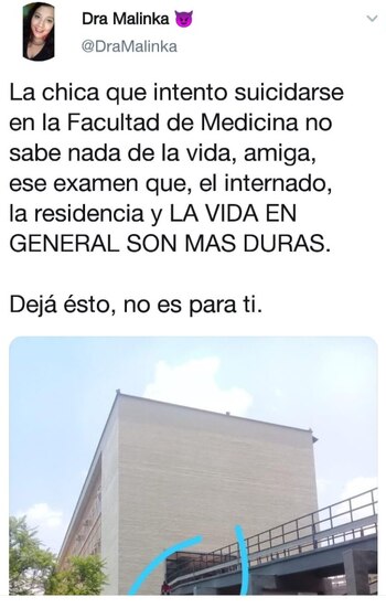 La estudiante de medicina se
