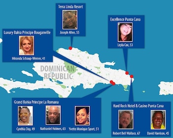 Mapa de las víctimas que