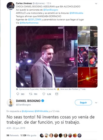 Daniel Bisogno desmintió haber estado