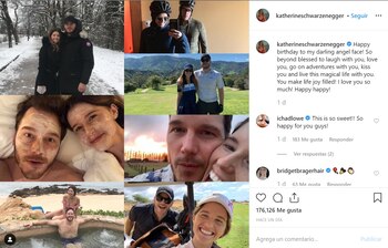Katherine Schwarzenegger realizó un montaje de seis fotografías en Instagram en las que ambos aparecen en el campo de golf, en un jacuzzi o de excursión (Foto: Instagram @KatherineSchwarzenegger)