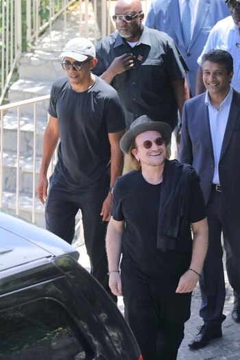 Obama y Bono en Francia