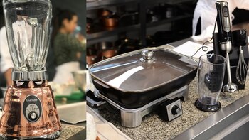 Licuadora, un mixer y una