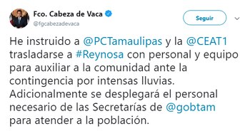 El gobernador de Tamaulipas, Francisco