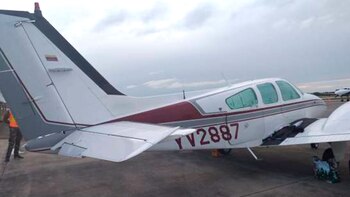El avión tipo BE-58 , matrícula YV288, también fue incautado